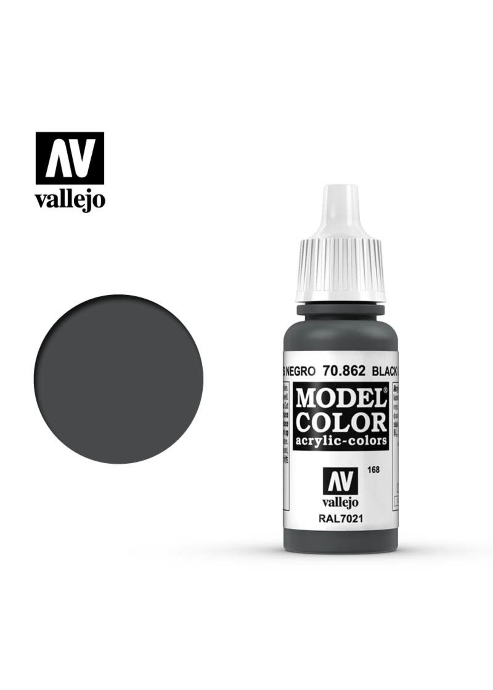 Vallejo VAL70862 Model Color Black Grey (17ml)