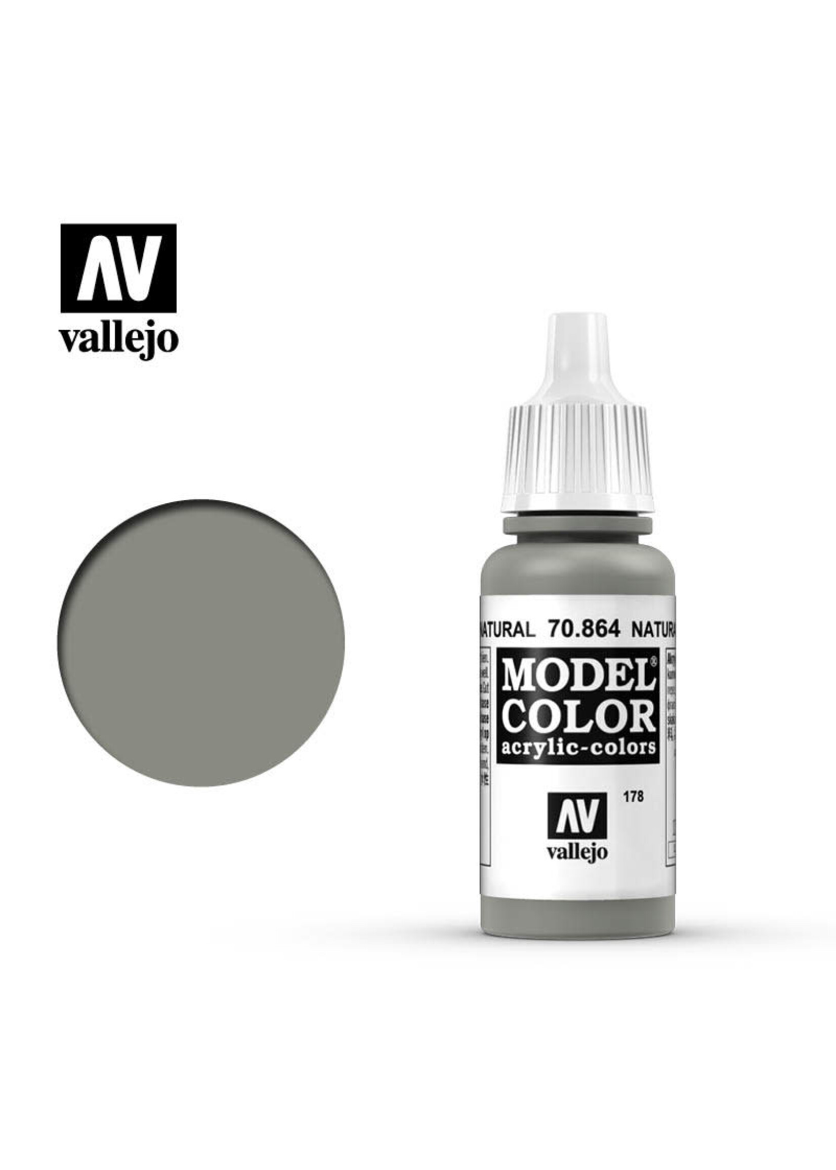 Vallejo 197VAL70864 Model Color Gunmetal Natural Steel (17ml)