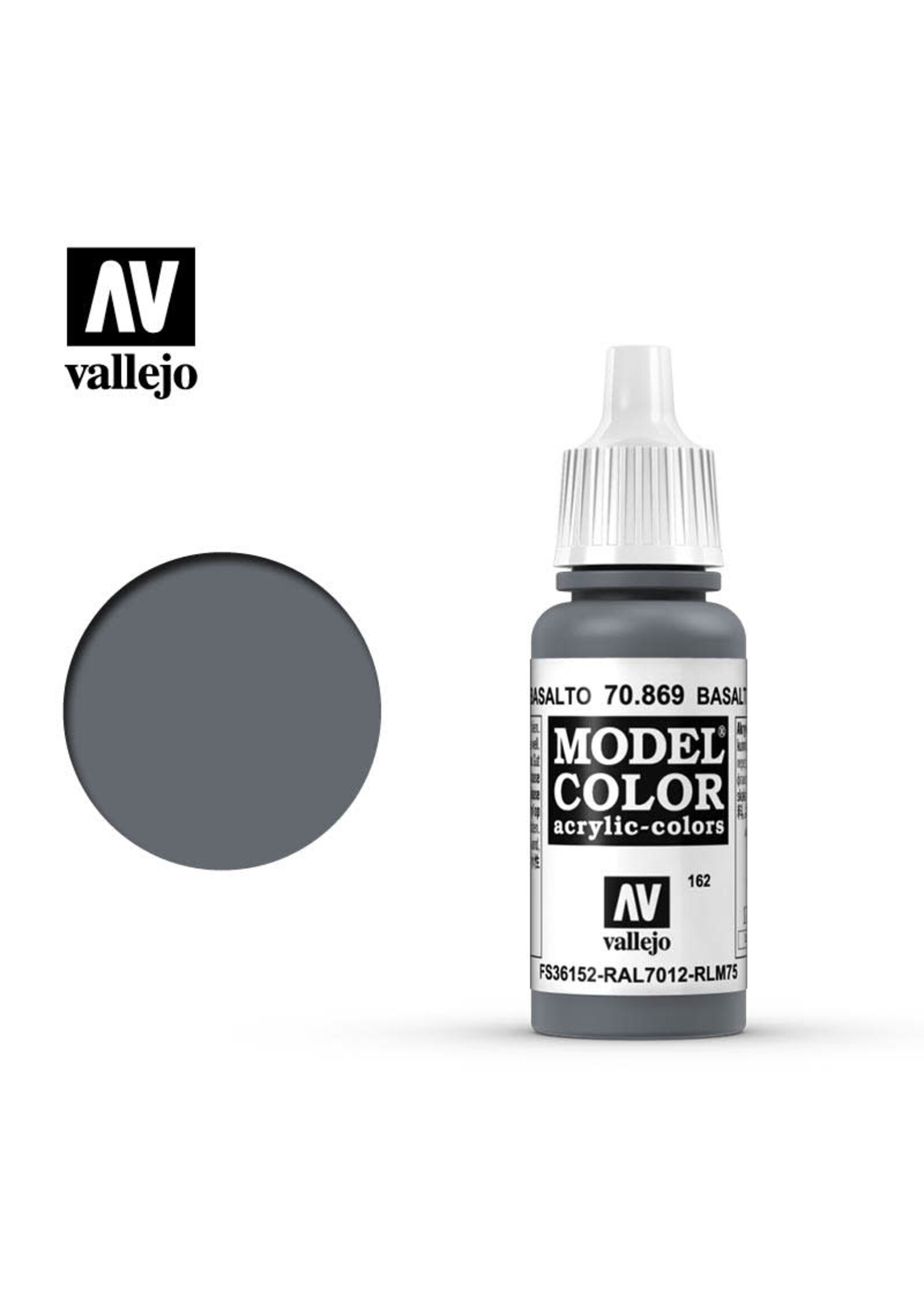 Vallejo VAL70869 Model Color 162 Basalt Grey (17ml)