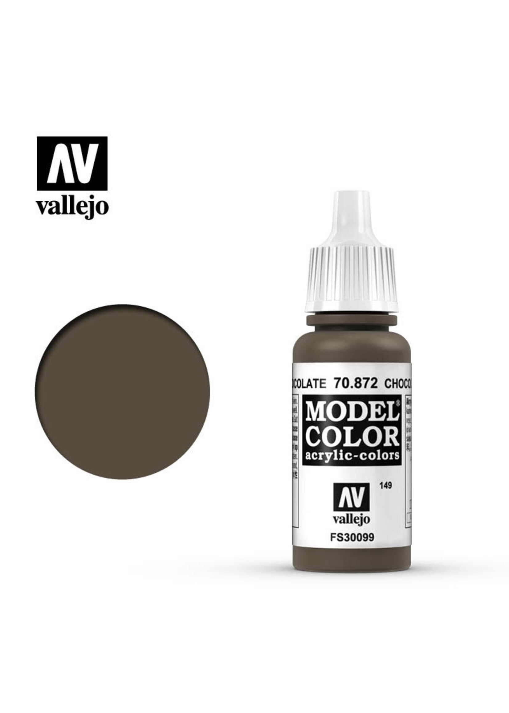 Vallejo VAL70872 Model Color 149 Chocolate Brown (17ml)