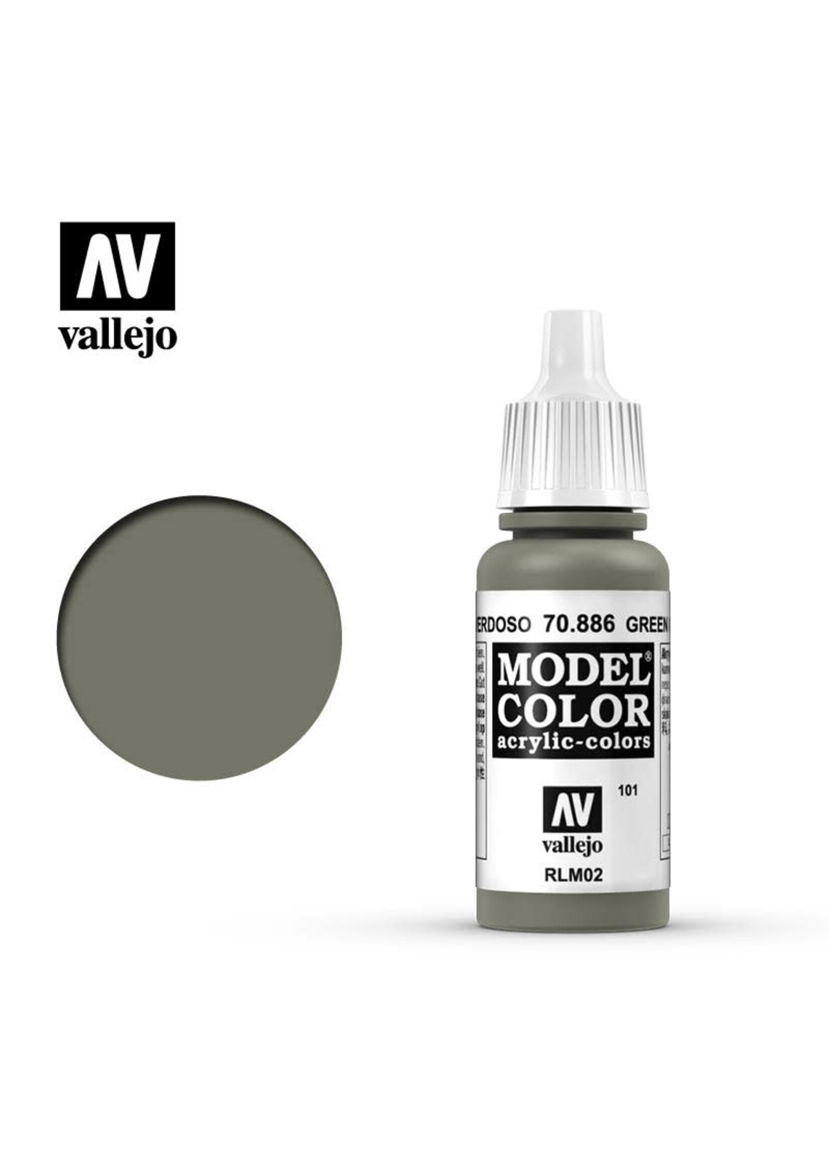 Vallejo VAL70886 Model Color 101 Green Grey (17ml)