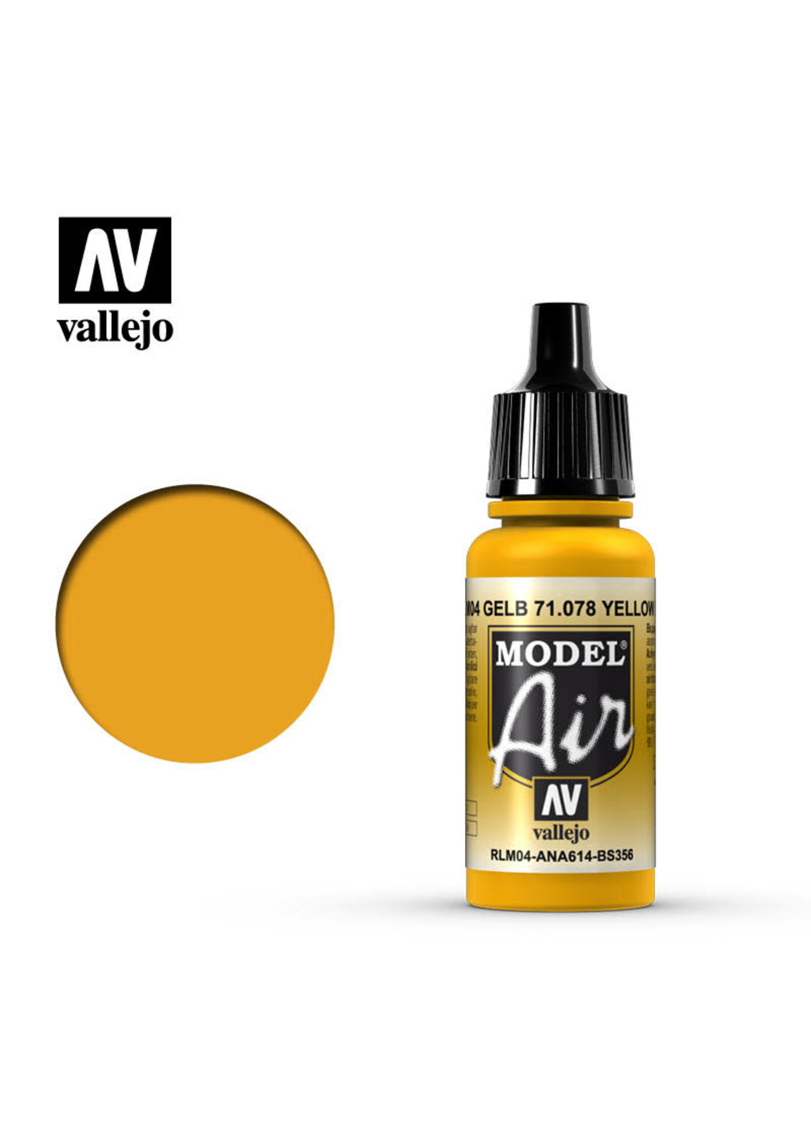 Vallejo VAL71078 Model Air Gold Yellow (17ml)