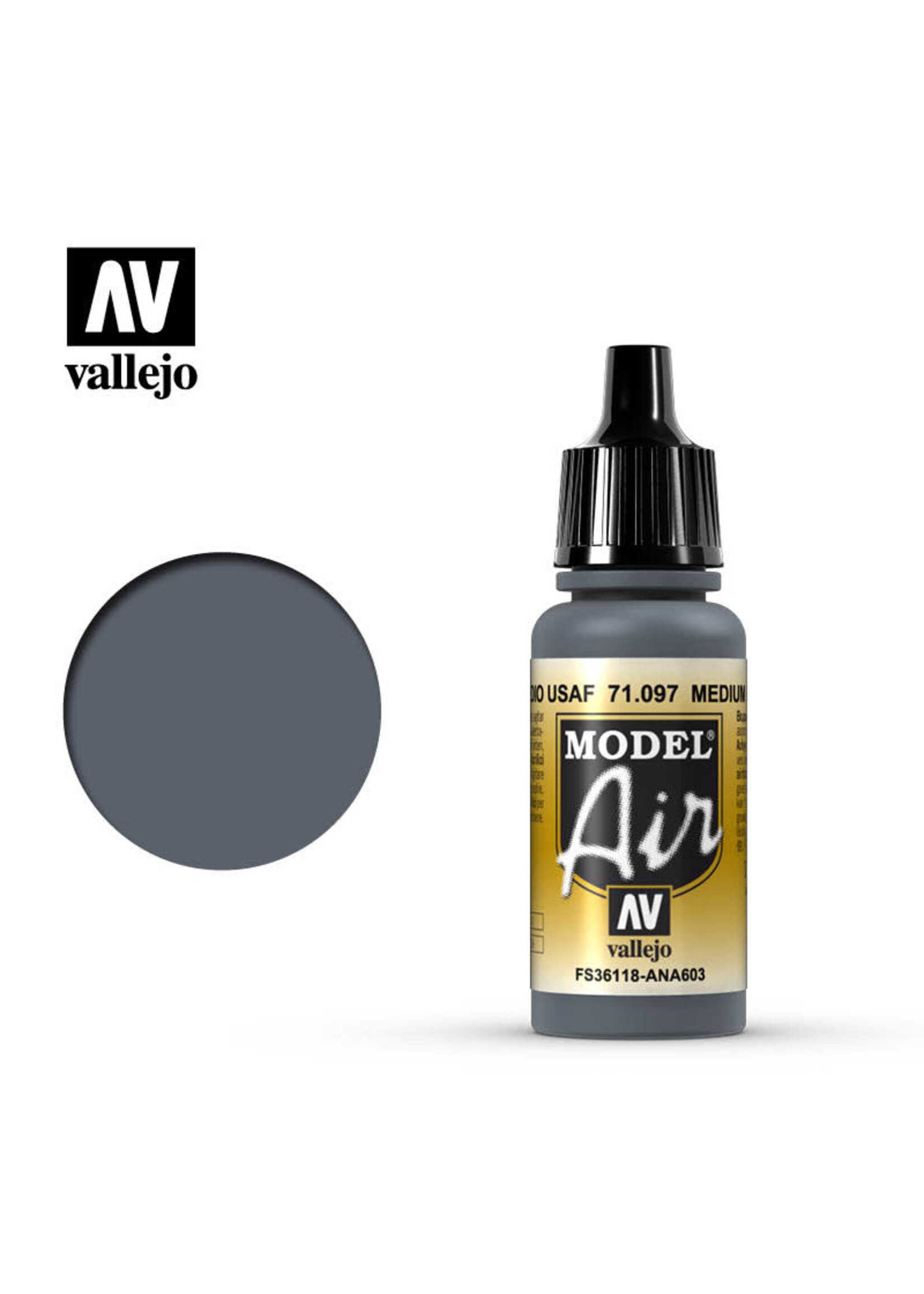 Vallejo VAL71097 Model Air Grey Primer Metallic (17ml)