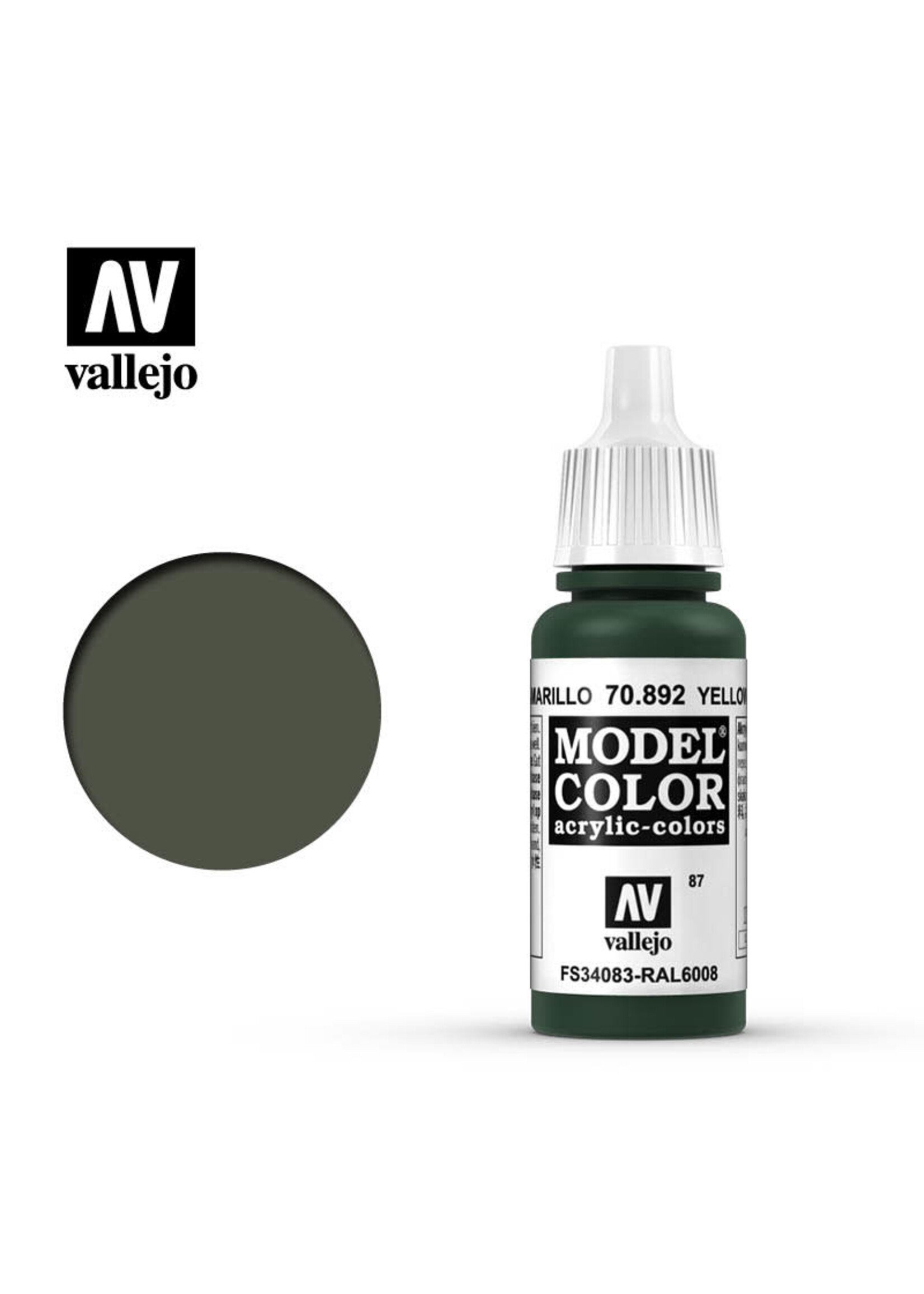 Vallejo 101VAL70892 Model Color Yellow Olive (17ml)