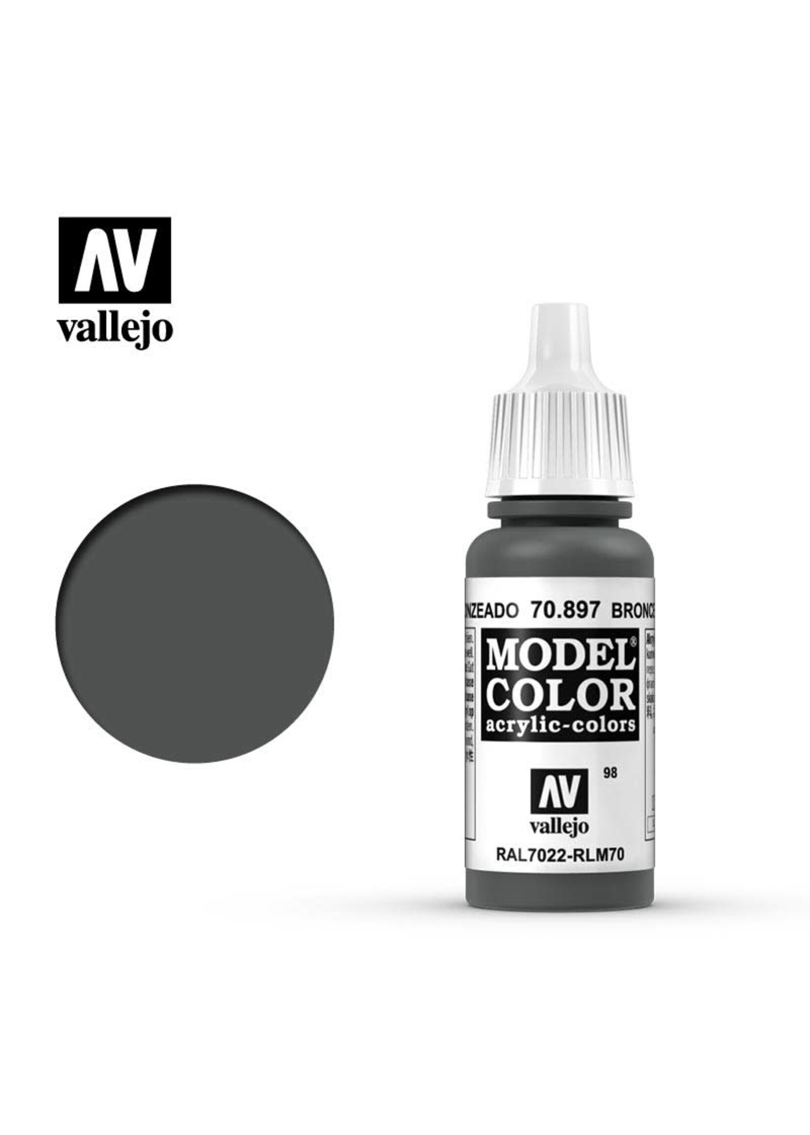 Vallejo 084VAL70897 Model Color Bronze Green (17ml)