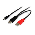Startech 3 ft USB Y Cable - USB A to mini B
