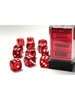 Chessex Dice 16mm 23604 12pc Translucent Red/White