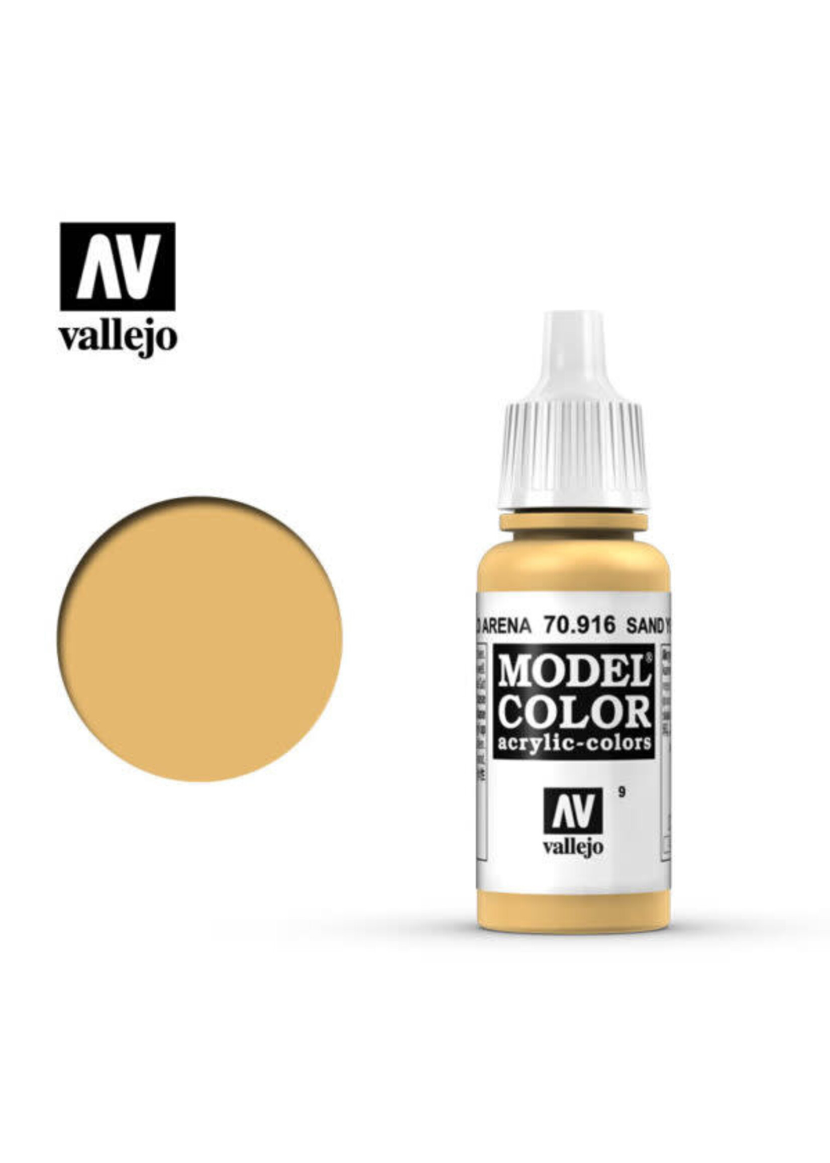 Vallejo 146VAL70916 Model Color Sand Yellow (17ml)