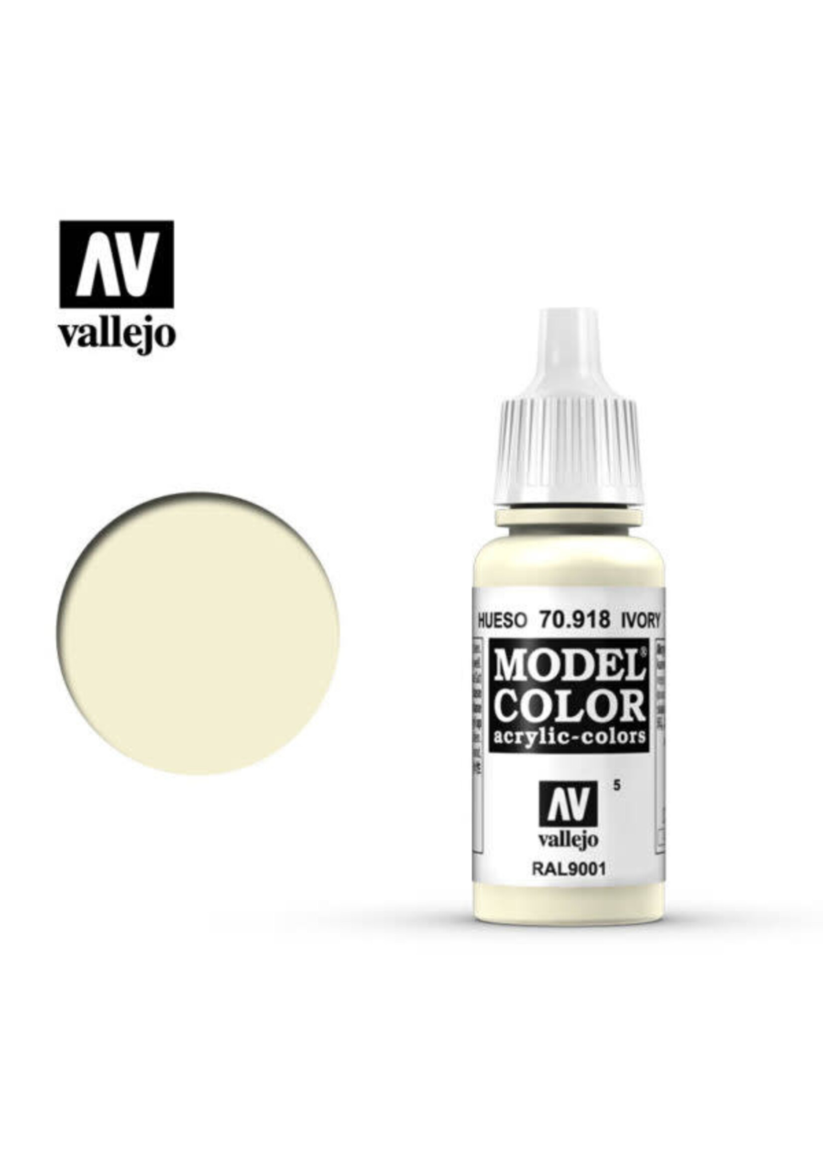 Vallejo 004VAL70918 Model Color Ivory (17ml)