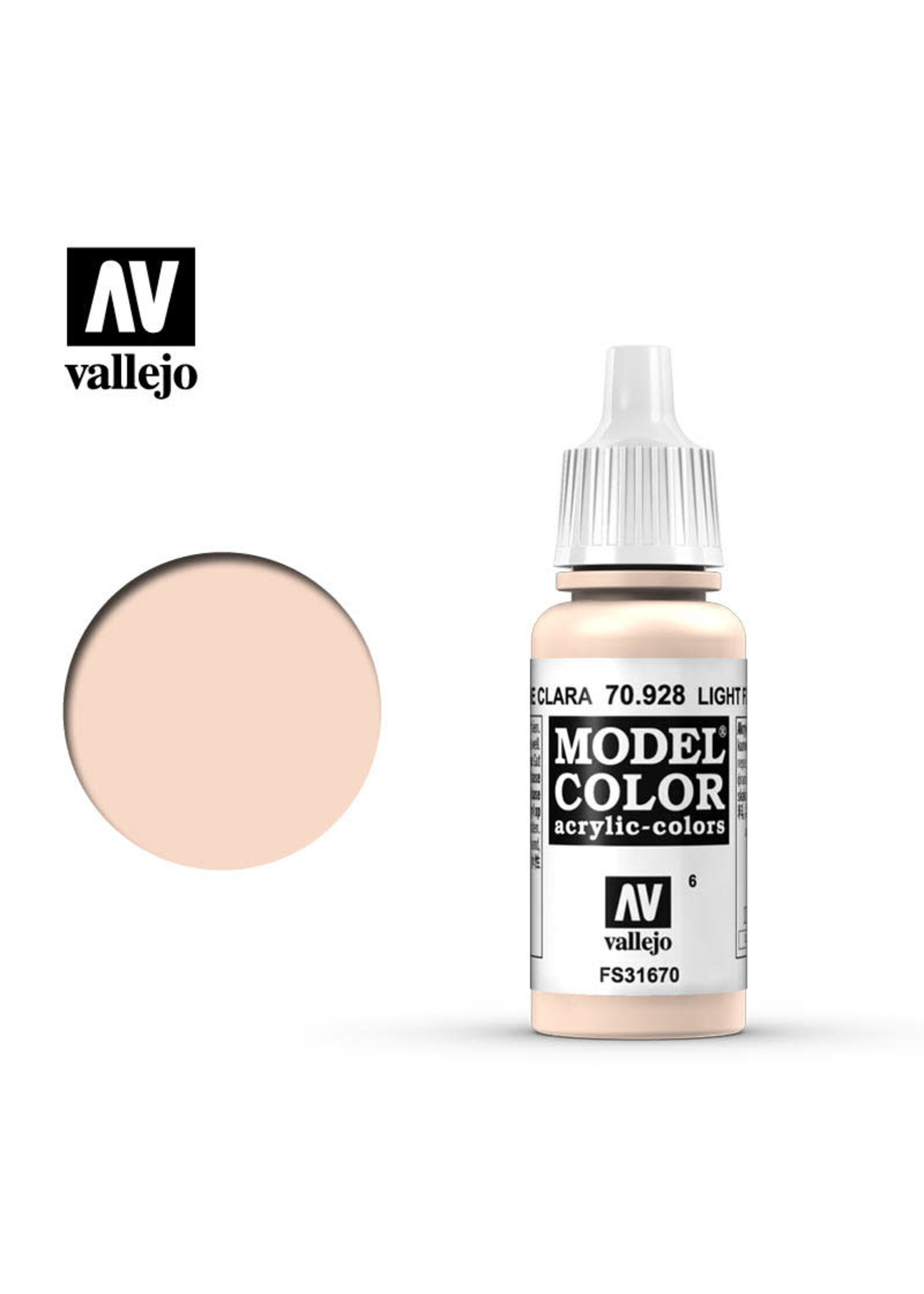 Vallejo VAL70928-005 Model Color Light Flesh (17ml)