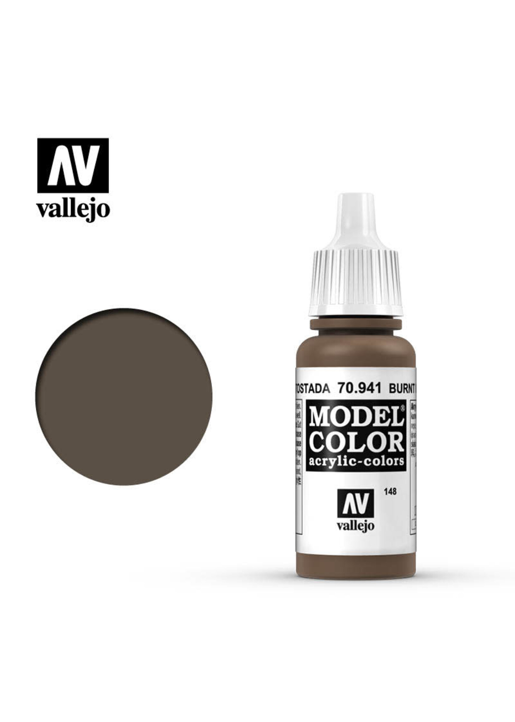 Vallejo VAL70941 Model Color 148 Burnt Umber (17ml)