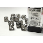 Chessex Dice 16mm 23608 12pc Translucent  Smoke/White