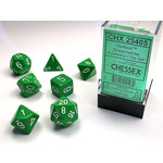 Chessex Dice RPG 254057pc  Opaque Green/White