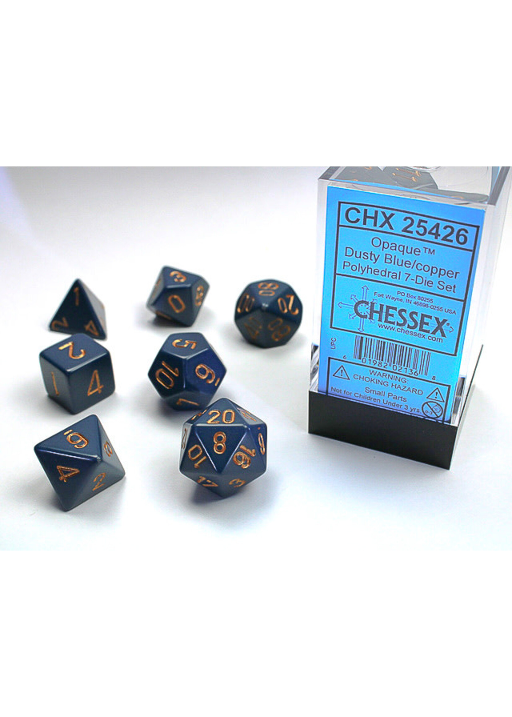 Chessex Dice RPG 25426 7pc Opaque Dusty Blue/Copper