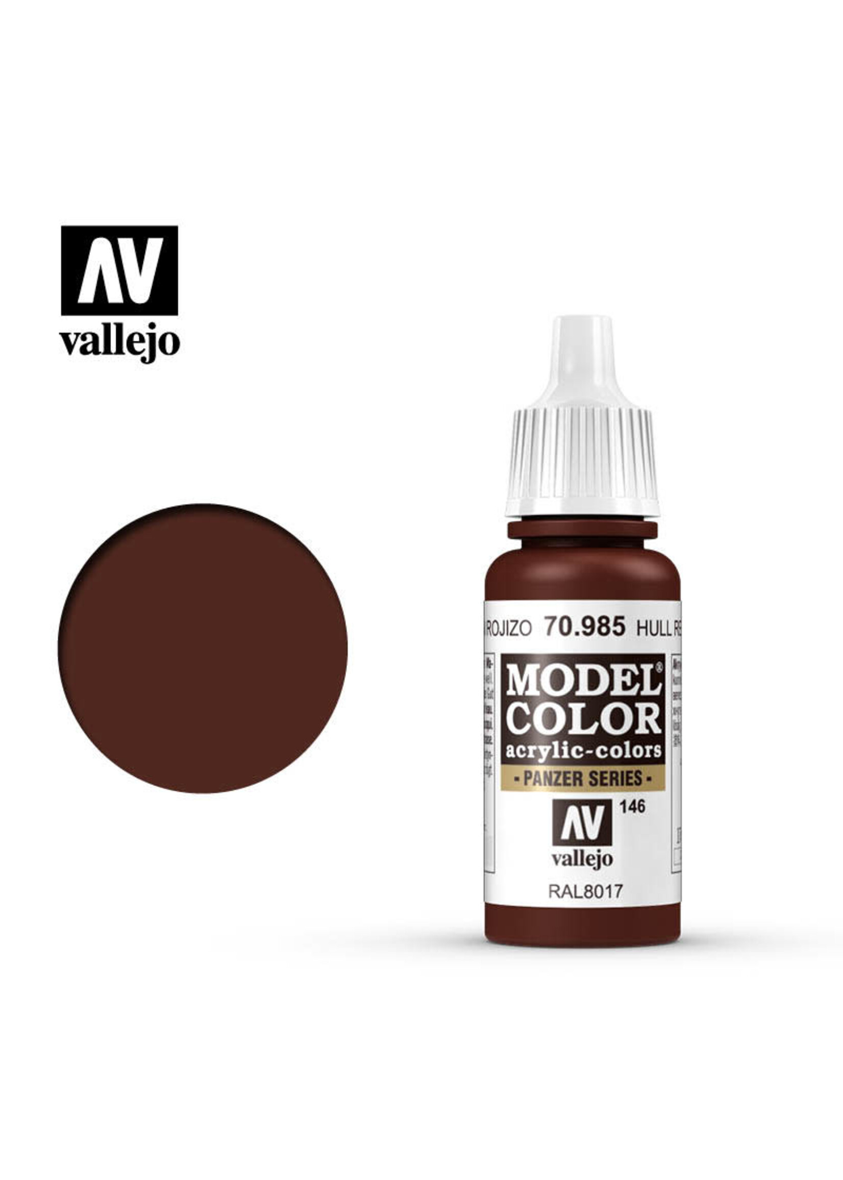 Vallejo VAL70985 Model Color 146 Hull Red (17ml)