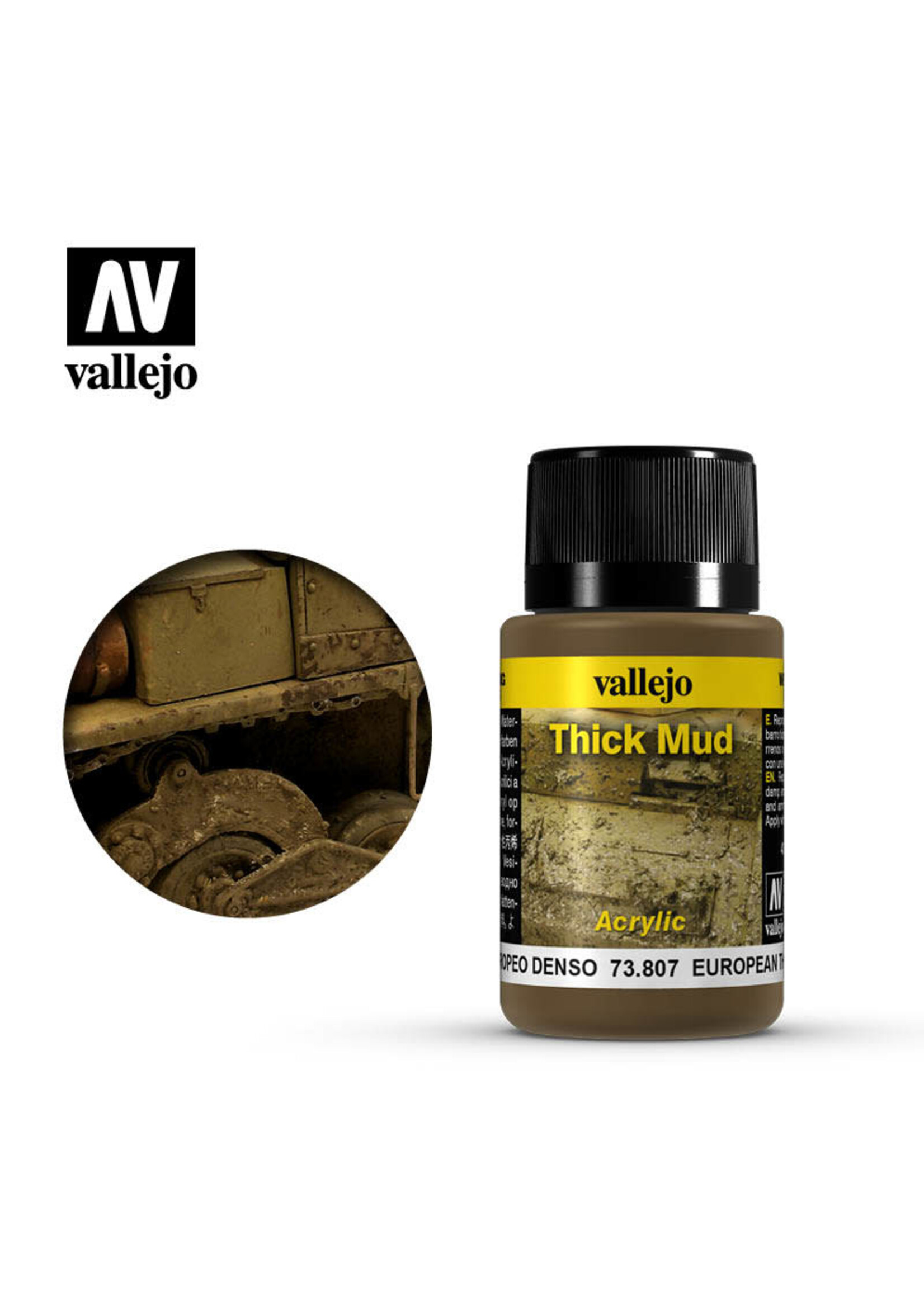 Vallejo VAL73807 Weathering Effects uropean Thick Mud (40ml)