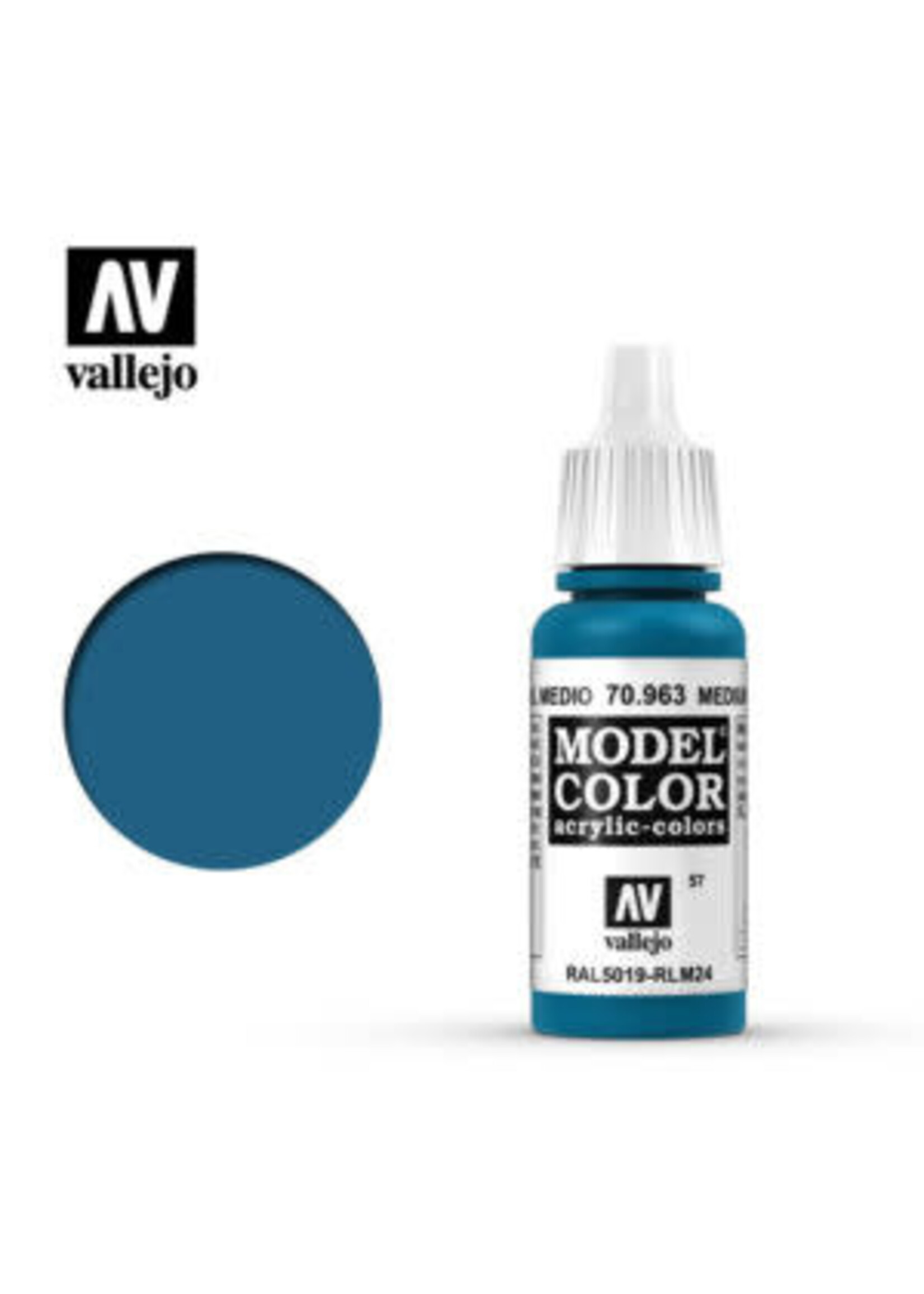 Vallejo 067VAL70963 Model Color Medium Blue (17ml)