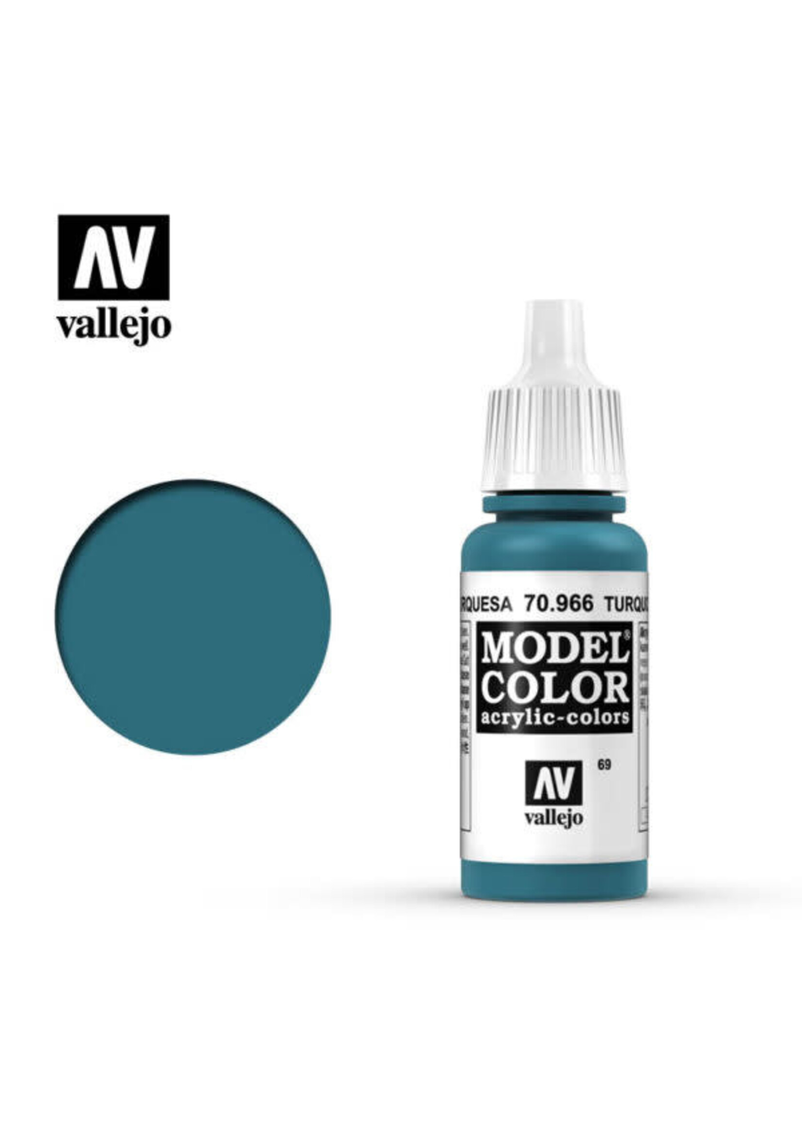 Vallejo 071VAL70966 Model Color Turquoise (17ml)