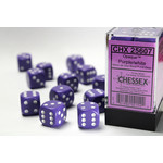 Chessex Dice 16mm 25607 12pc Opaque  Purple/White