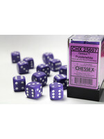 Chessex Dice 16mm 25607 12pc Opaque  Purple/White