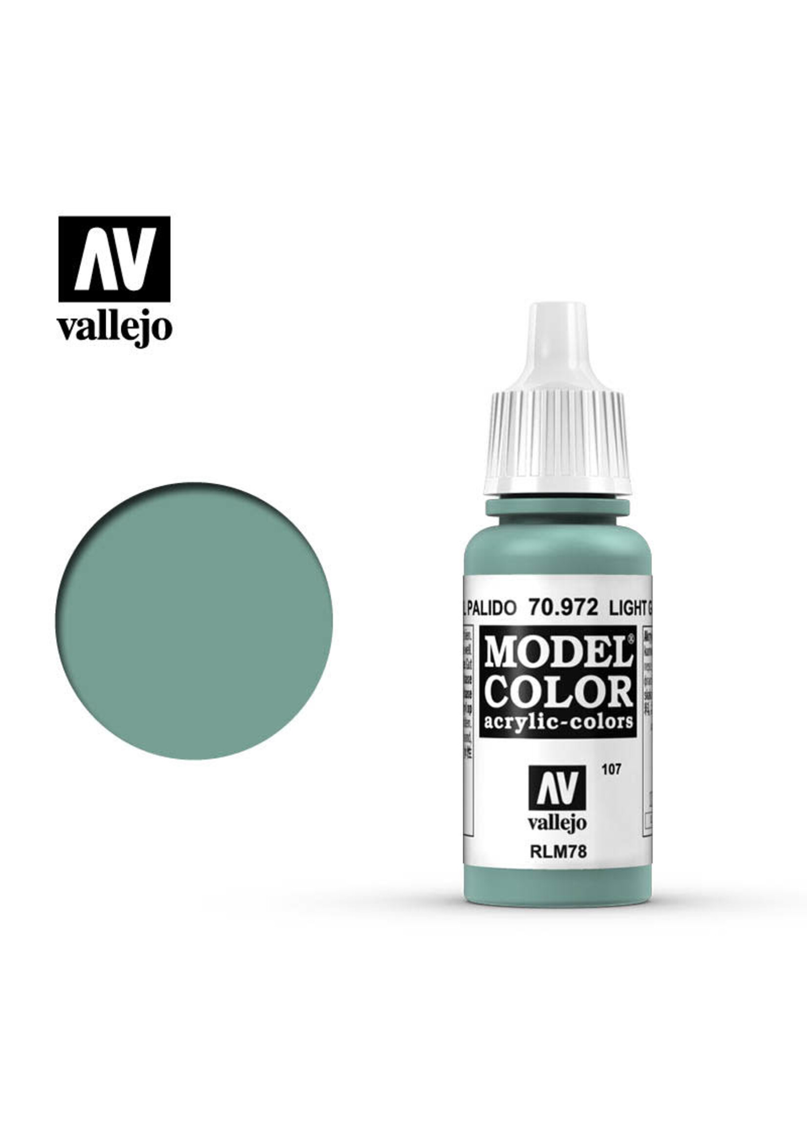 Vallejo VAL70972 Model Color Light Green Blue (17ml)