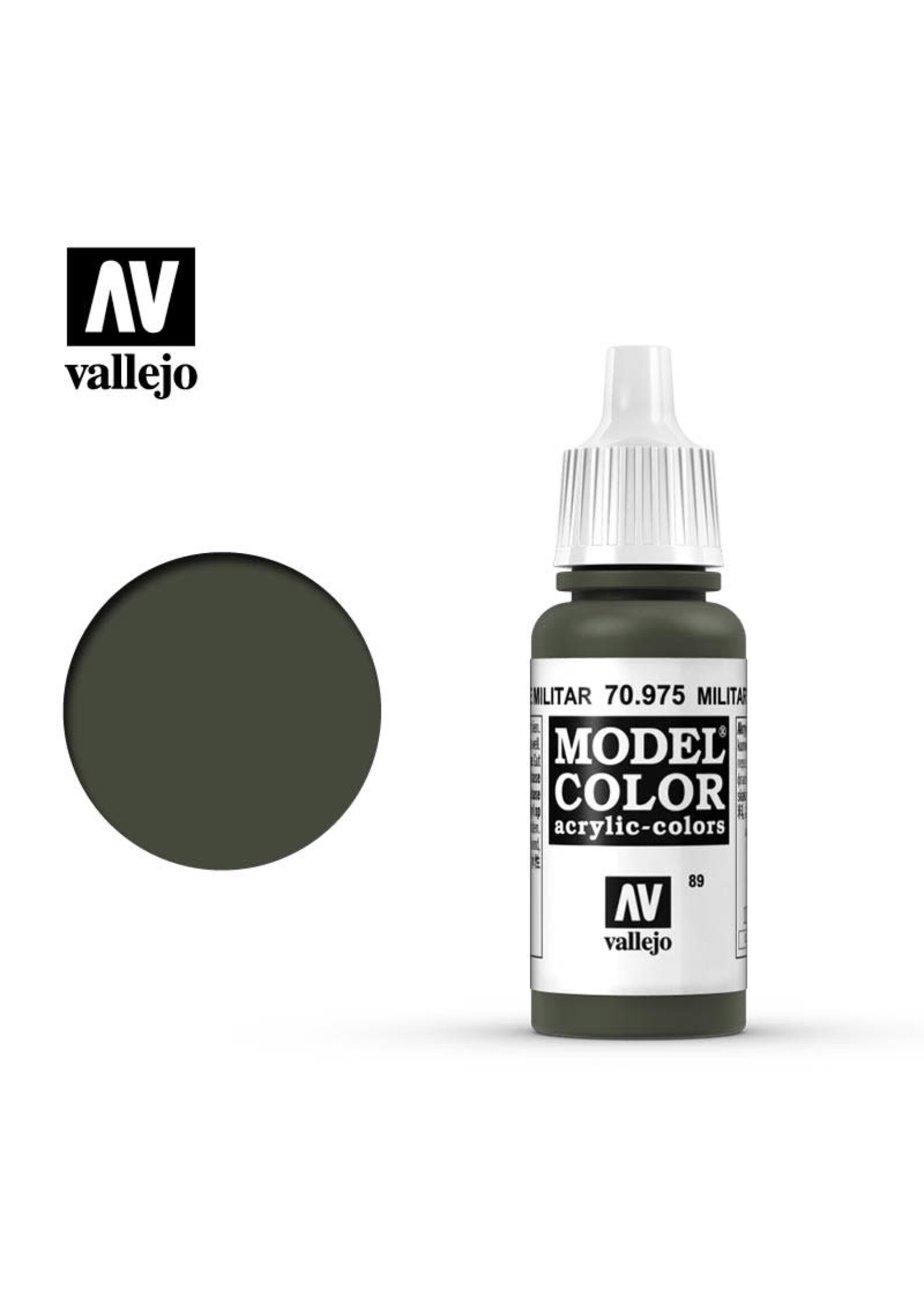Vallejo 096VAL70975 Model Color Military Green (17ml)