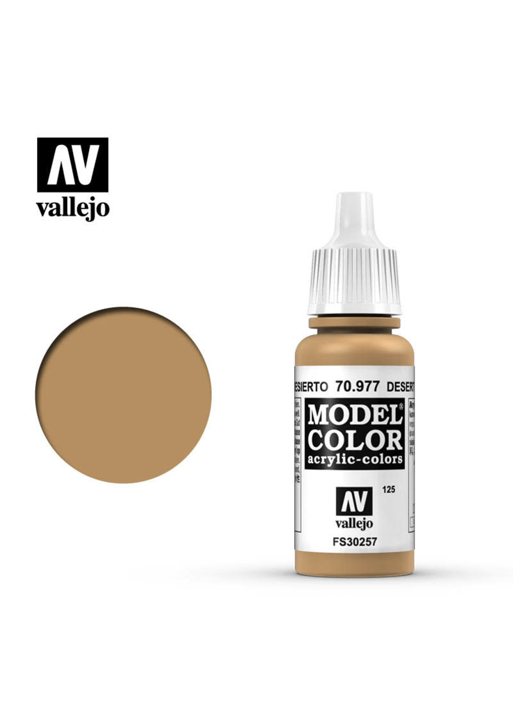 Vallejo VAL70977 Model Color 125 Desert Yellow (17ml)