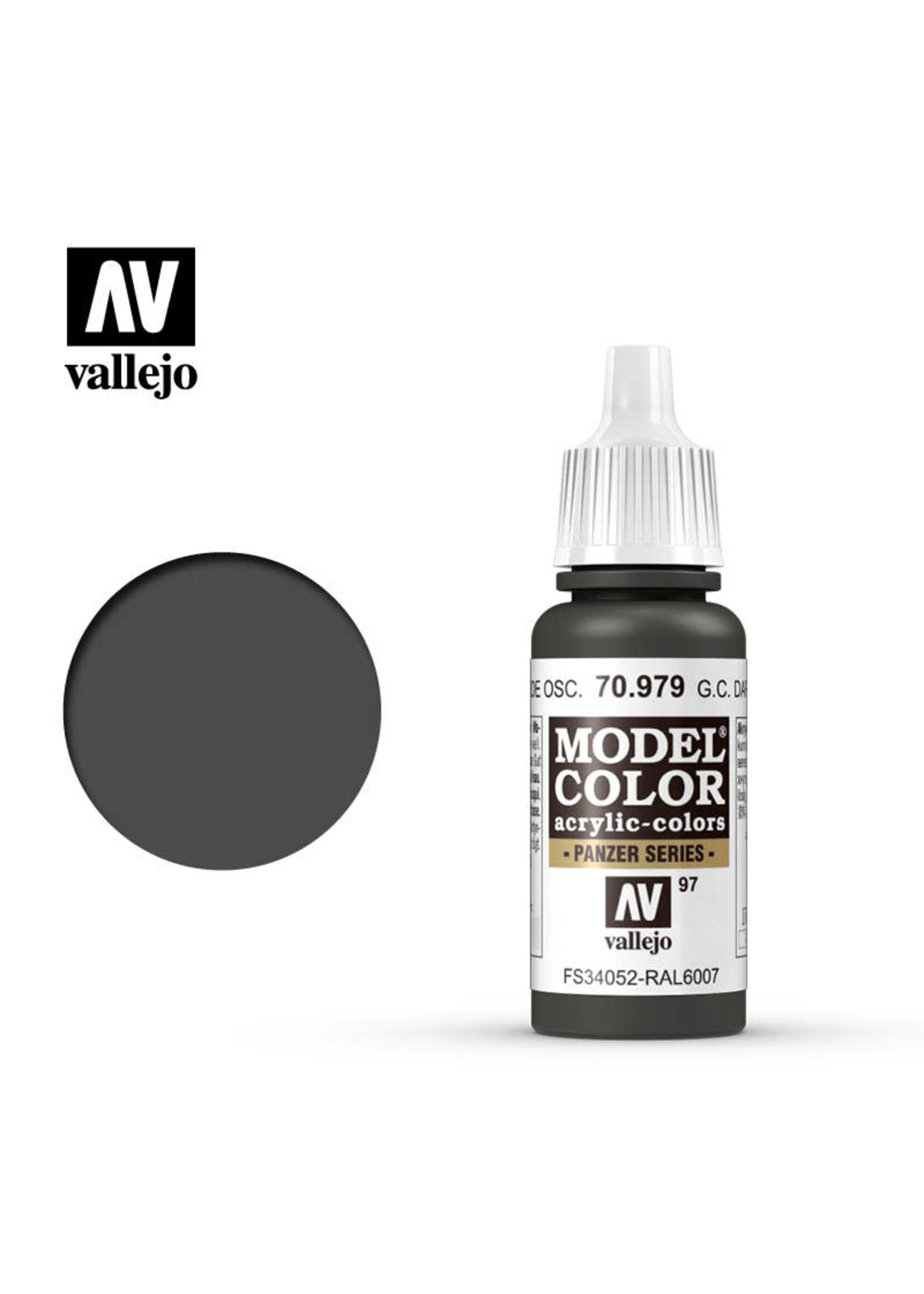Vallejo 089VAL70979 Model Color German Camouflage Dark Green (17ml)