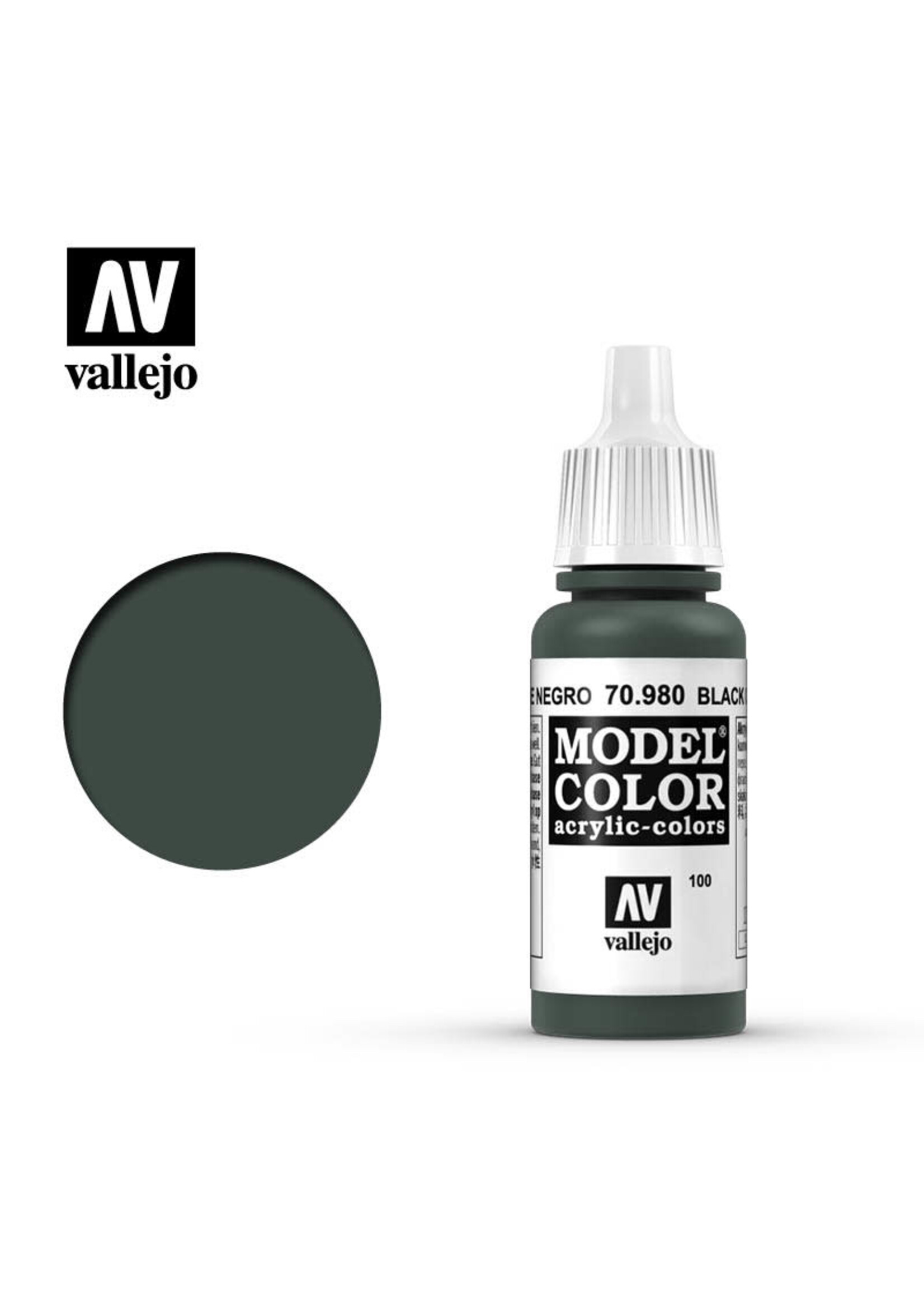 Vallejo 080VAL70980 Model Color Black Green (17ml)