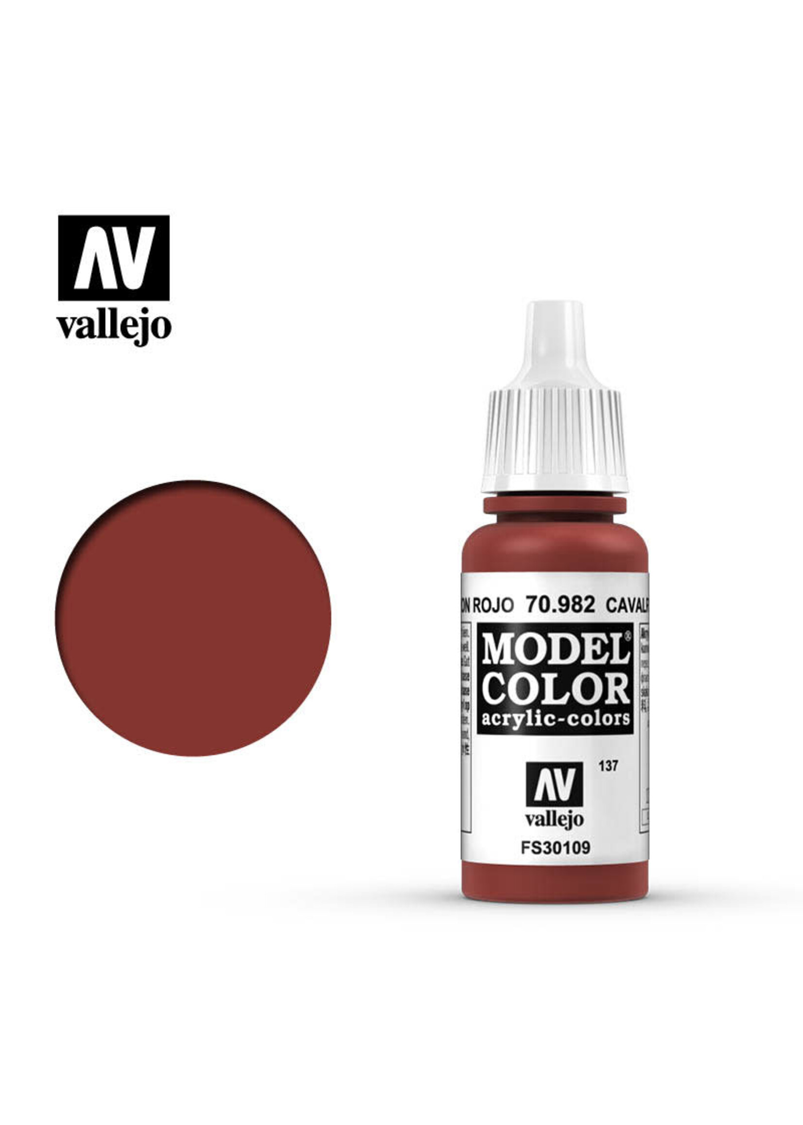 Vallejo VAL70982 Model Color 137 Cavalry Brown (17ml)