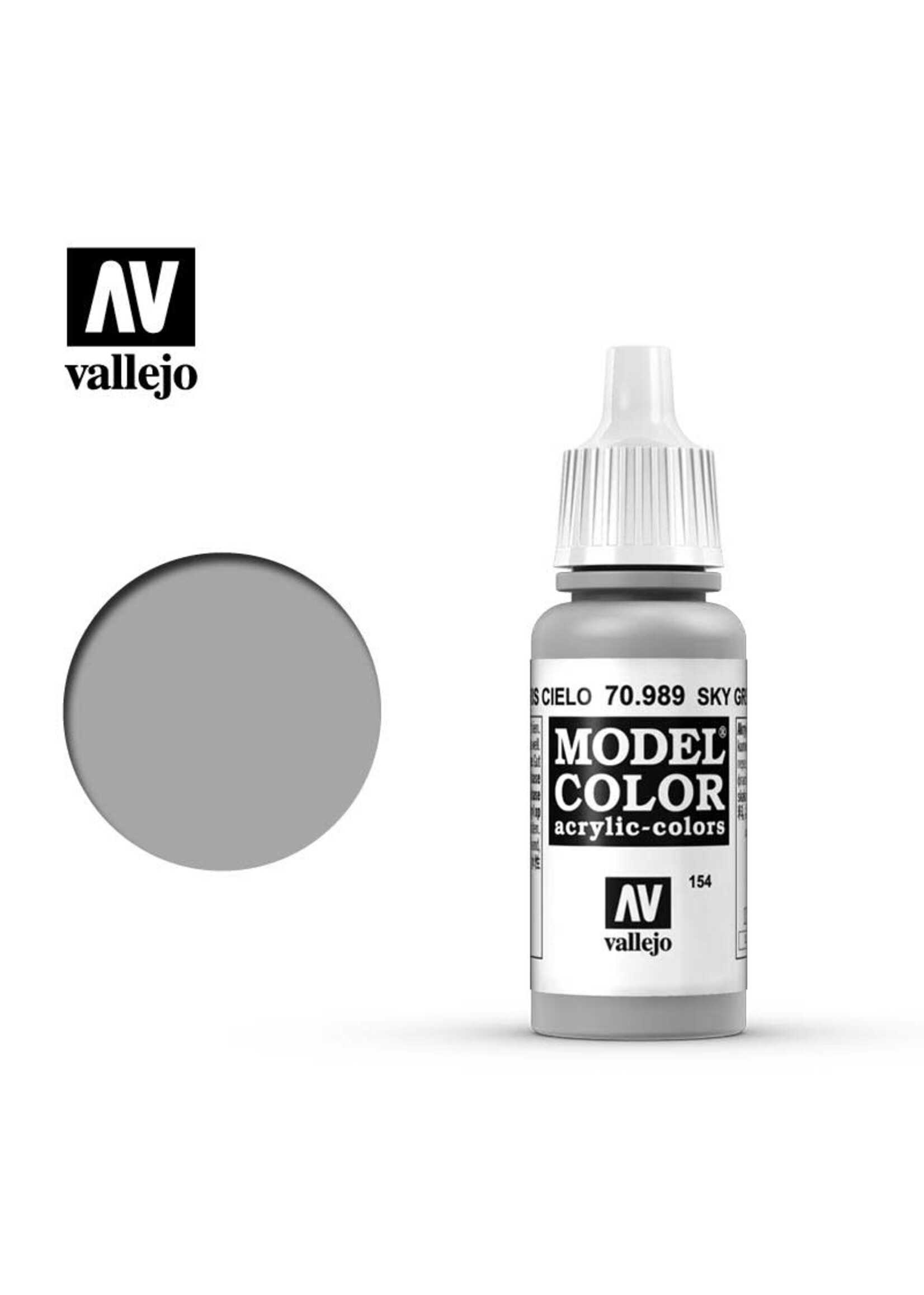 Vallejo 176VAL70989 Model Color Sky Grey (17ml)