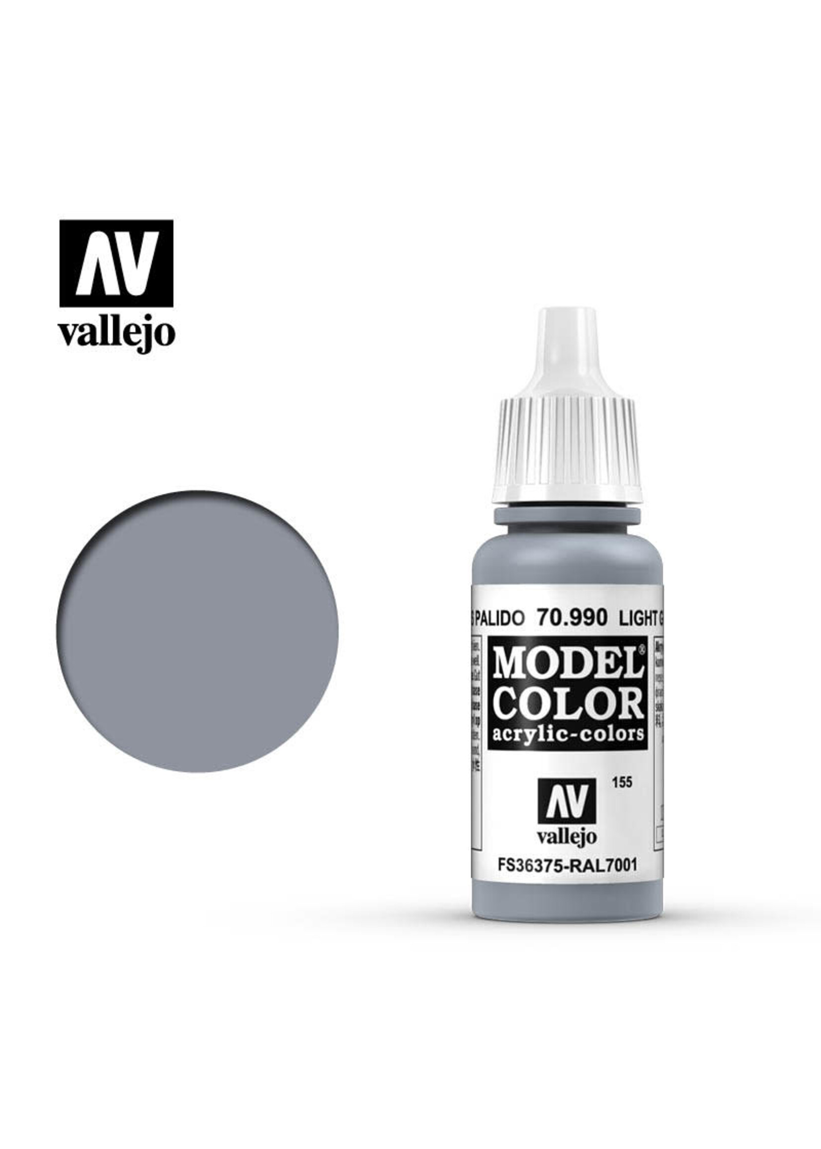 Vallejo VAL70990 Model Color 155 Light Grey (17ml)