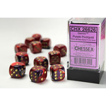 Chessex Dice 16mm 26626 12pc Gemini Purple-Red/Gold