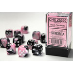Chessex Dice 16mm 26630 12pc Gemini Black-Pink/White