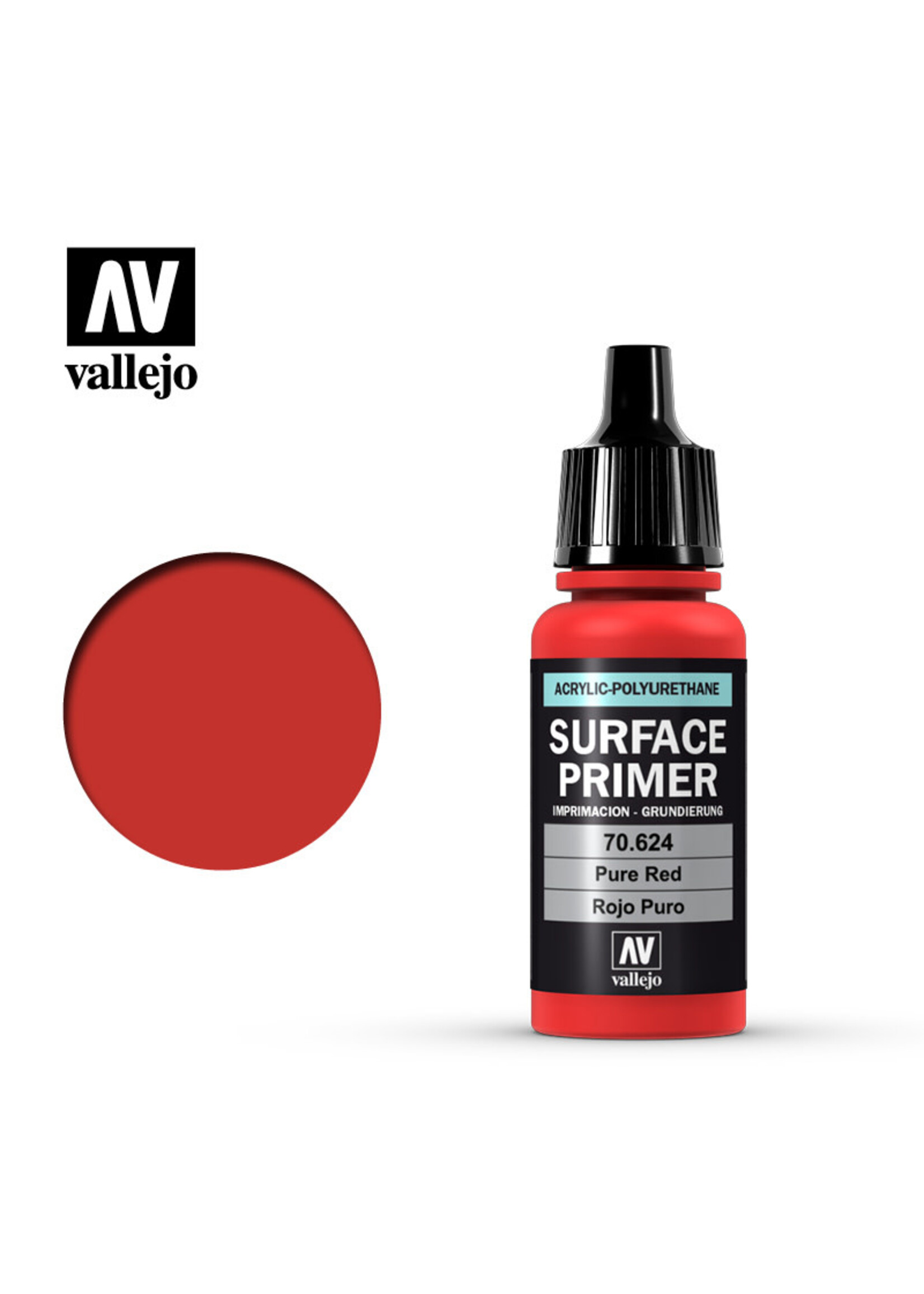 Vallejo VAL70624 Surface Primer Pure Red Primer (17ml)