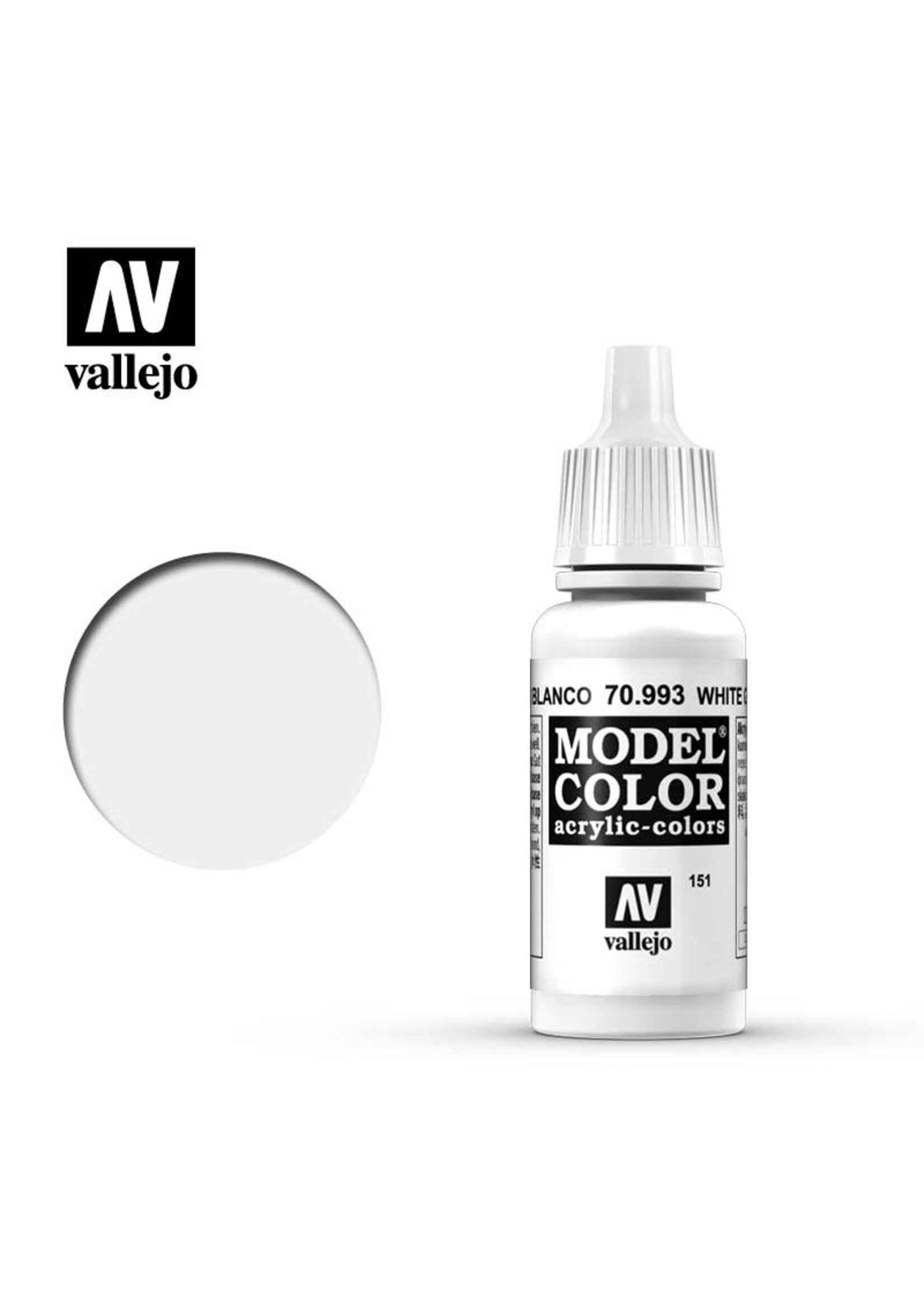 Vallejo 165VAL70993 Model Color White Grey (17ml)
