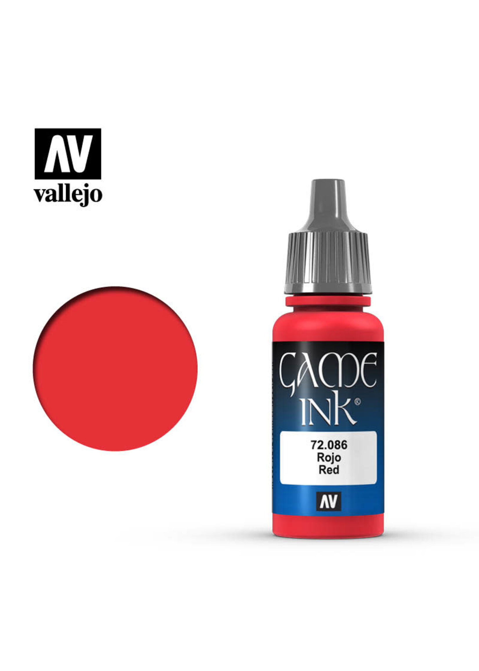 Vallejo 112VAL72086 Game Color Ink Red (17ml)