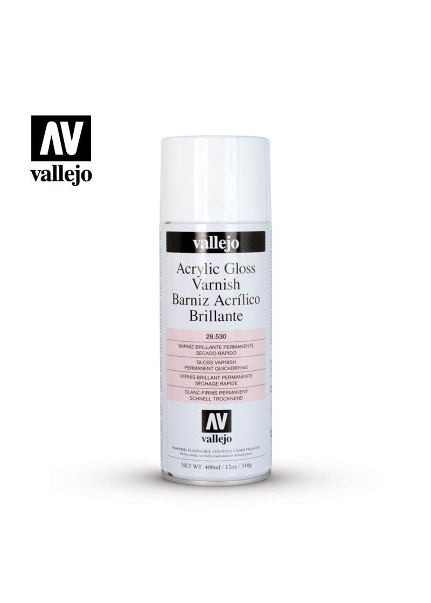 Vallejo VAL28530 Gloss Varnish Aerosol (400ml)