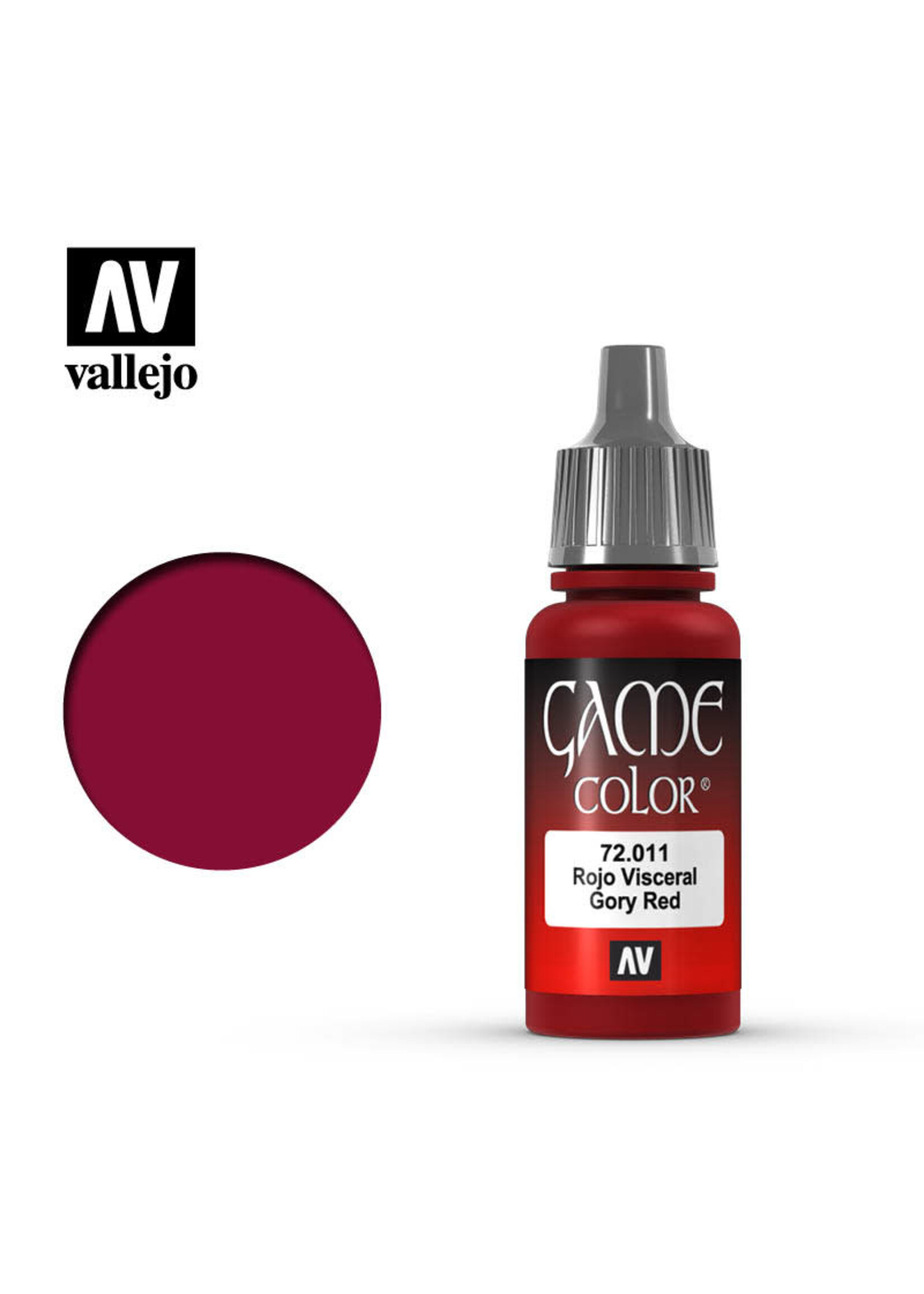 Vallejo 023VAL72011 Game Color Gory Red (17ml)