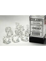 Chessex ***Dice 16mm 23601 12pc Translucent Clear/White