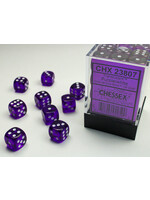 Chessex ***Dice 12mm 23807 36pc Translucent Purple/White