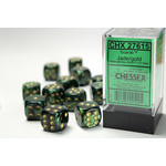 Chessex Dice 16mm 27615 12pc Scarab Jade/Gold