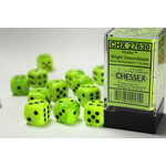 Chessex Dice 16mm 27630 12pc Vortex Bright Green/Black