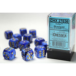 Chessex Dice 16mm 27636 12pc Vortex Blue/Gold