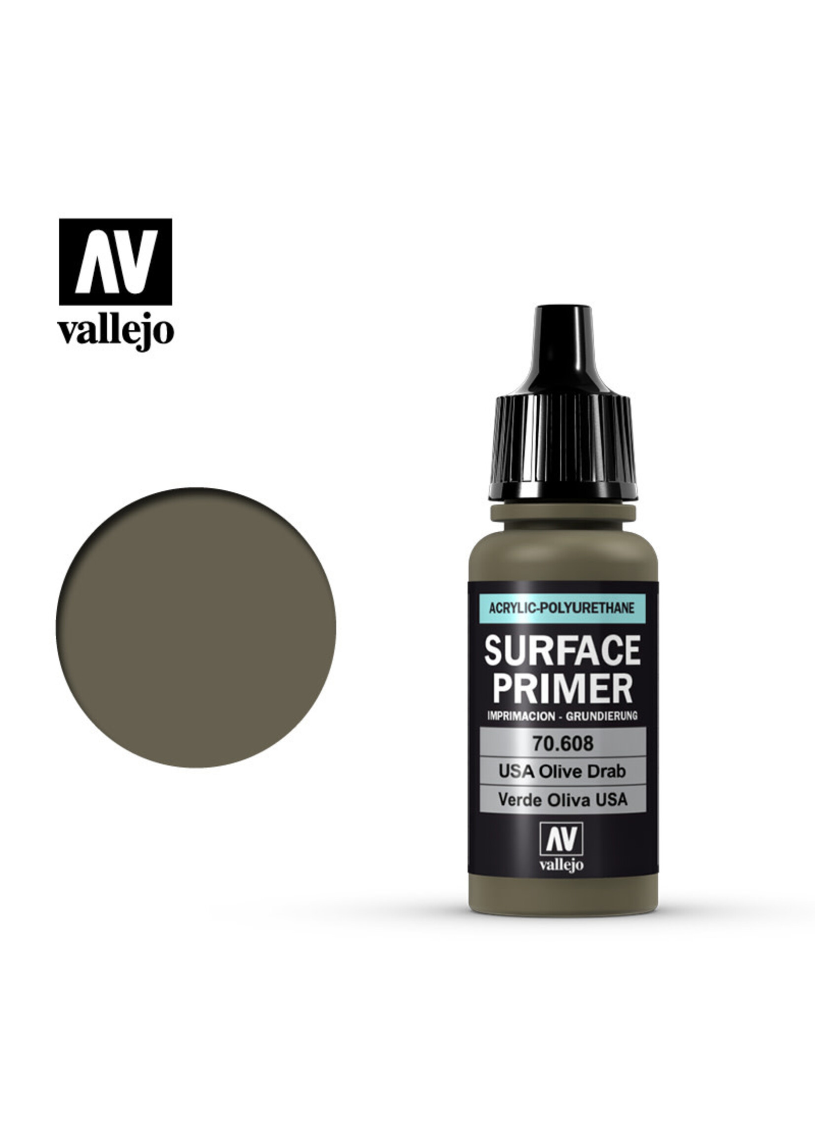 Vallejo VAL70608 Surface Primer US Olive Drab (17ml)