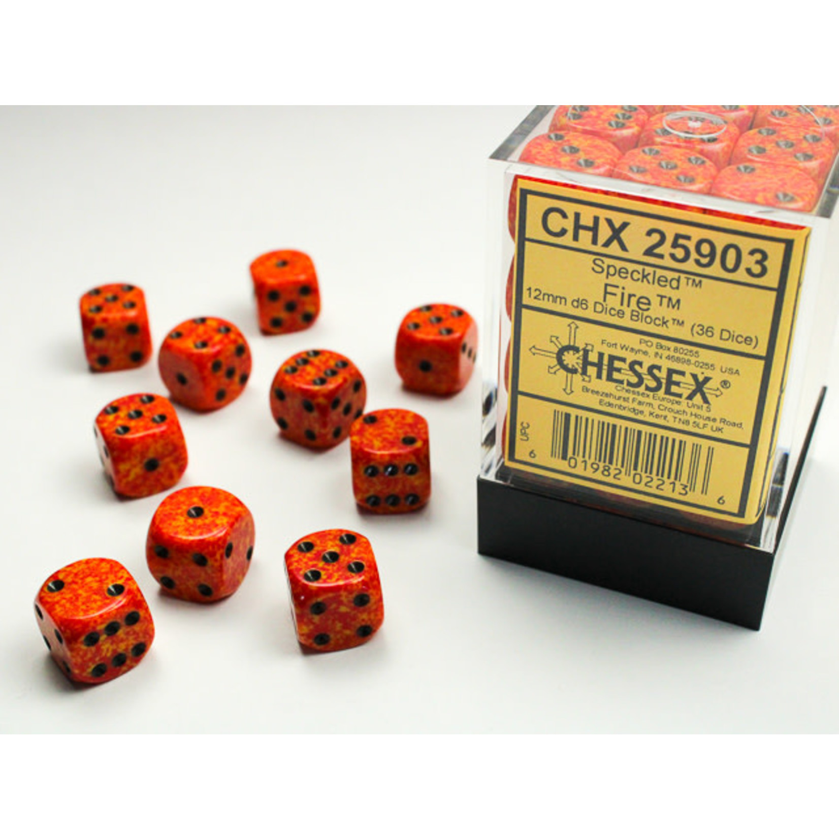 Chessex ***Dice 12mm 25903 36pc Speckled Fire