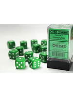 Chessex Dice 16mm 25605 12pc Opaque Green/White