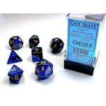 Chessex Dice RPG 26435 7pc Gemini Black-Blue/Gold
