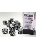 Chessex ***Dice 16mm 26632 12pc Gemini Purple-Steel/White