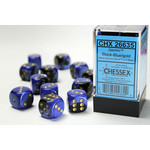Chessex Dice 16mm 26635 12pc Gemini Black Blue/Gold